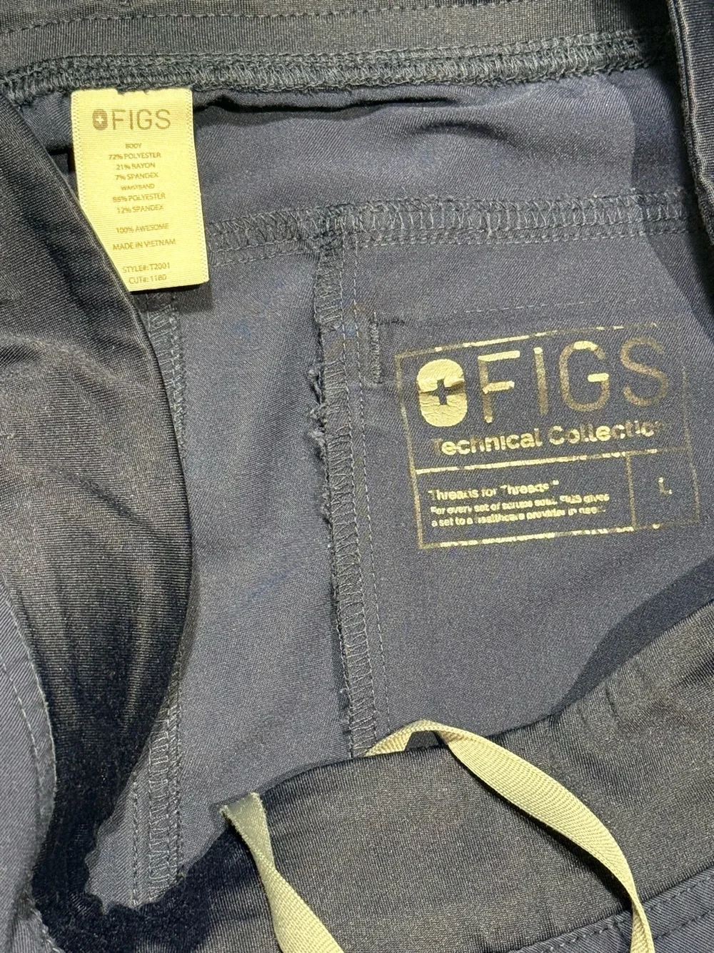 Figs Navy Cargo Scrub Pants Style T2001 Cut 1180